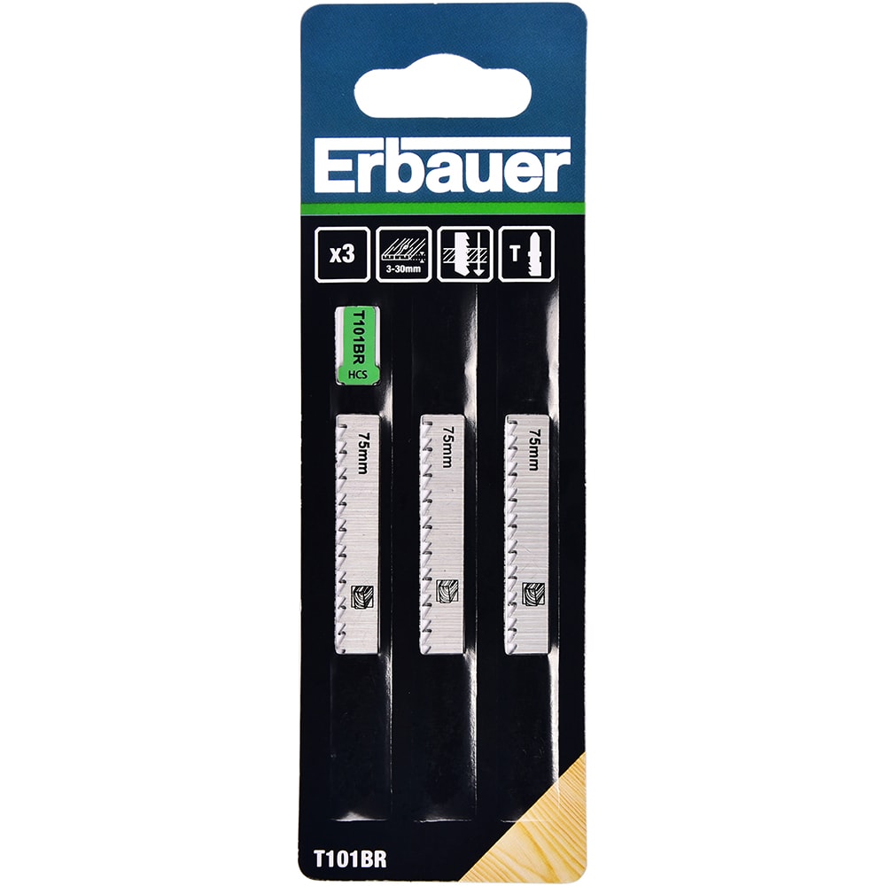Lame lemn fierastrau pendular ERBAUER T101BR, 75mm, 3buc