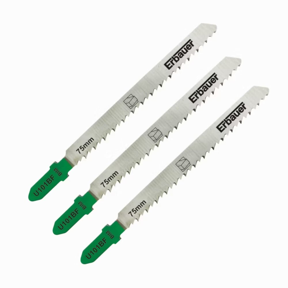 Lame fierastrau Erbauer T101BF, pentru lemn tare, 3-30 mm, 3 buc