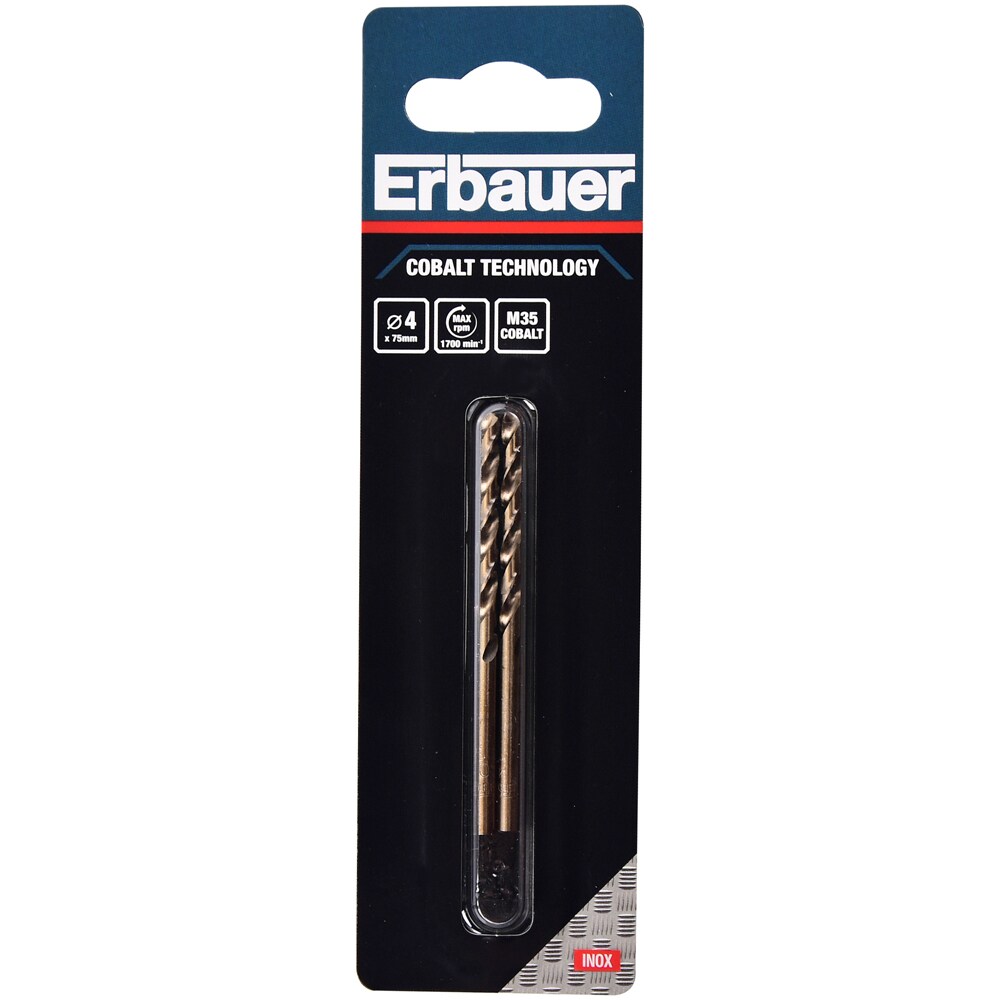 Burghiu metal Erbauer M35, 4 x 75 mm, 2 bucati