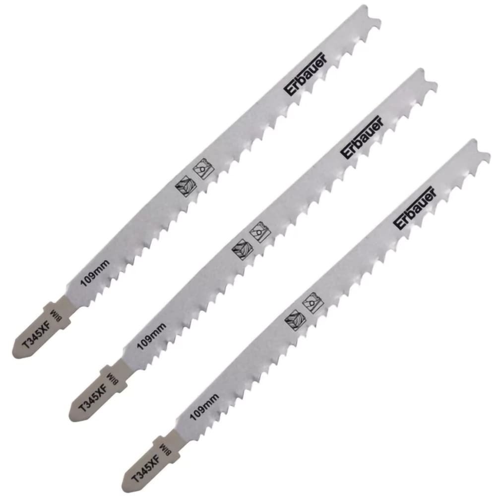 Lame fierastrau Erbauer T345XF, pentru lemn si metal subtire, 3-30 mm, 3 buc