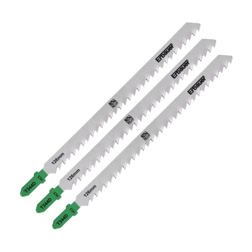 Lame fierastrau Erbauer T344D, pentru lemn, 5-100 mm, 3 buc
