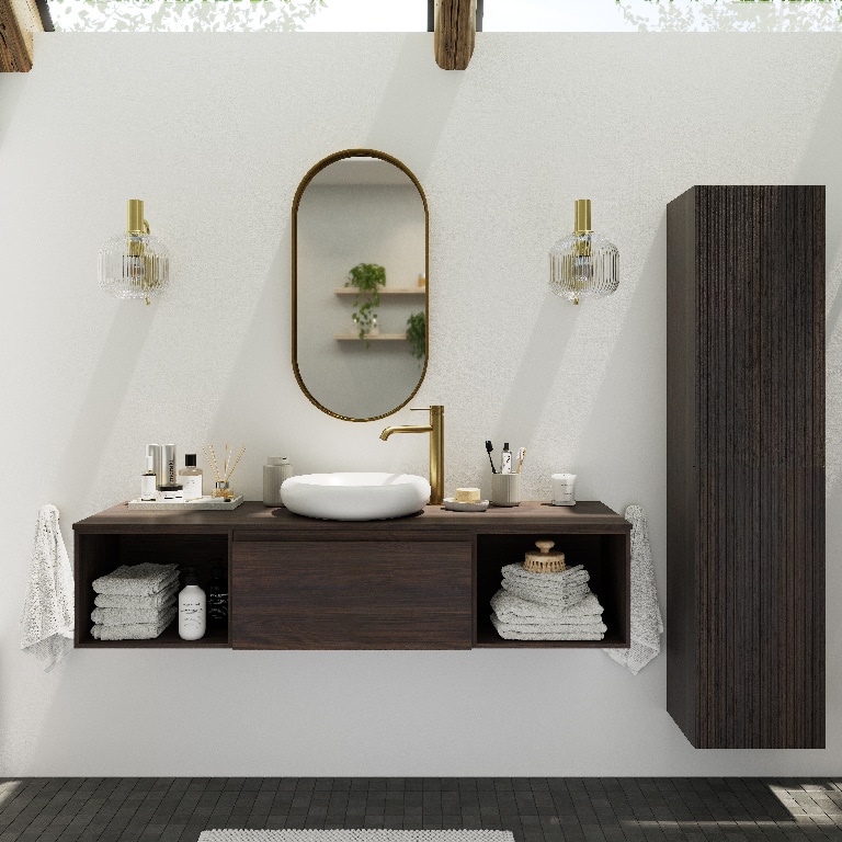 Oglinda baie, aurie, ovala  GoodHome