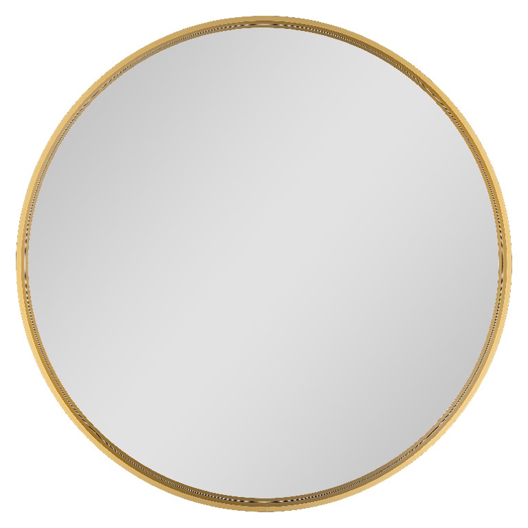 Oglinda rotunda pentru baie GOODHOME, 60 x 60 cm, sticla si aluminiu, auriu