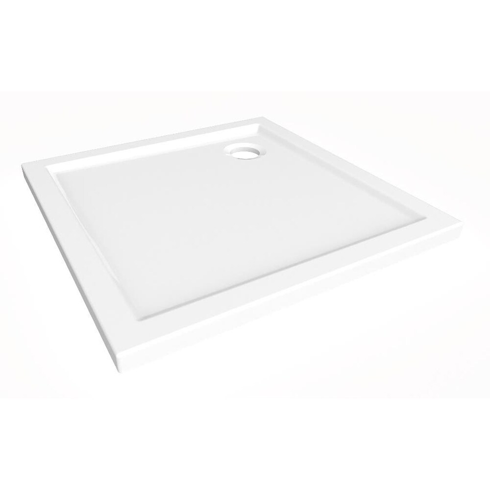 Cadita dus GOODHOME Vorma, patrata, ABS si acril, 80 x 80 x 4 cm, alb