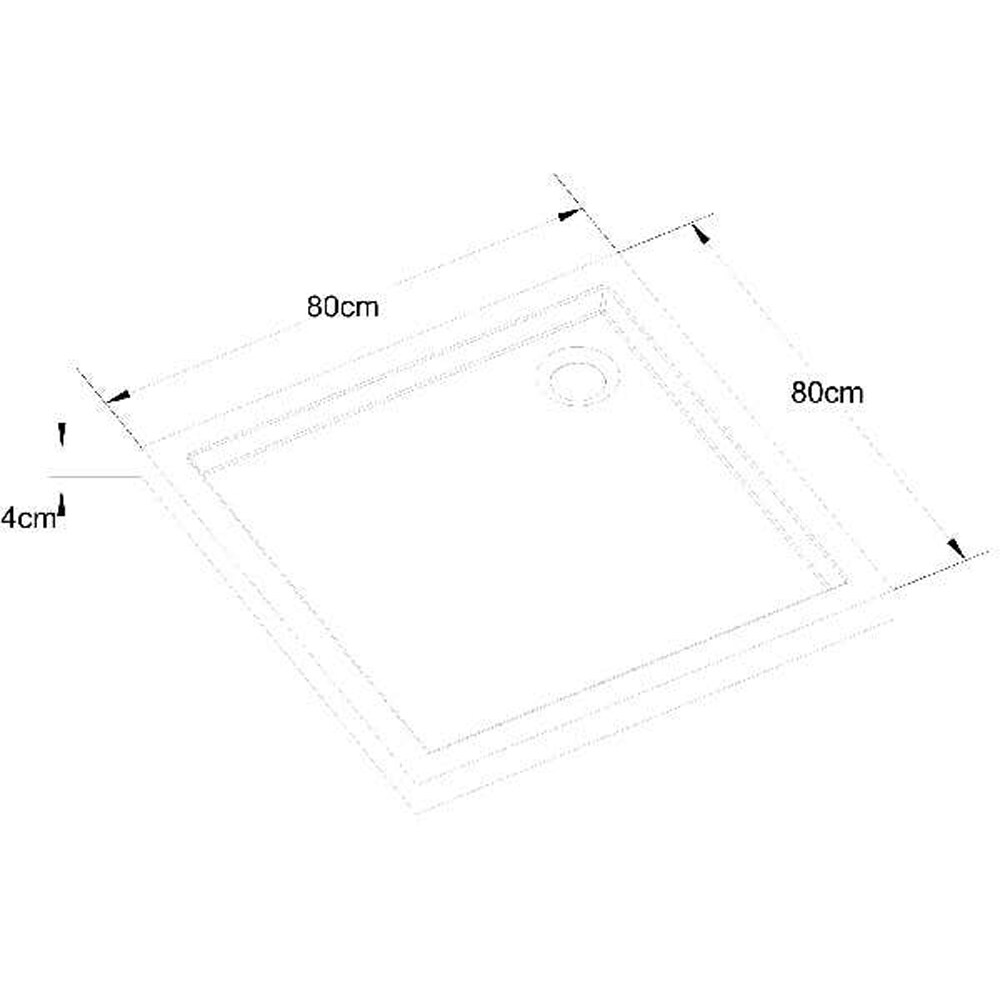 Cadita dus GOODHOME Vorma, patrata, ABS si acril, 80 x 80 x 4 cm, alb