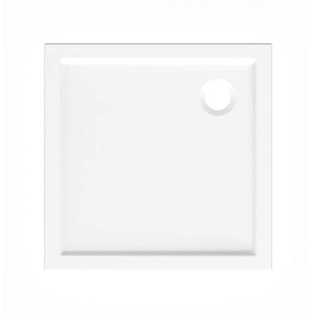 Cadita dus GOODHOME Vorma, patrata, ABS si acril, 80 x 80 x 4 cm, alb