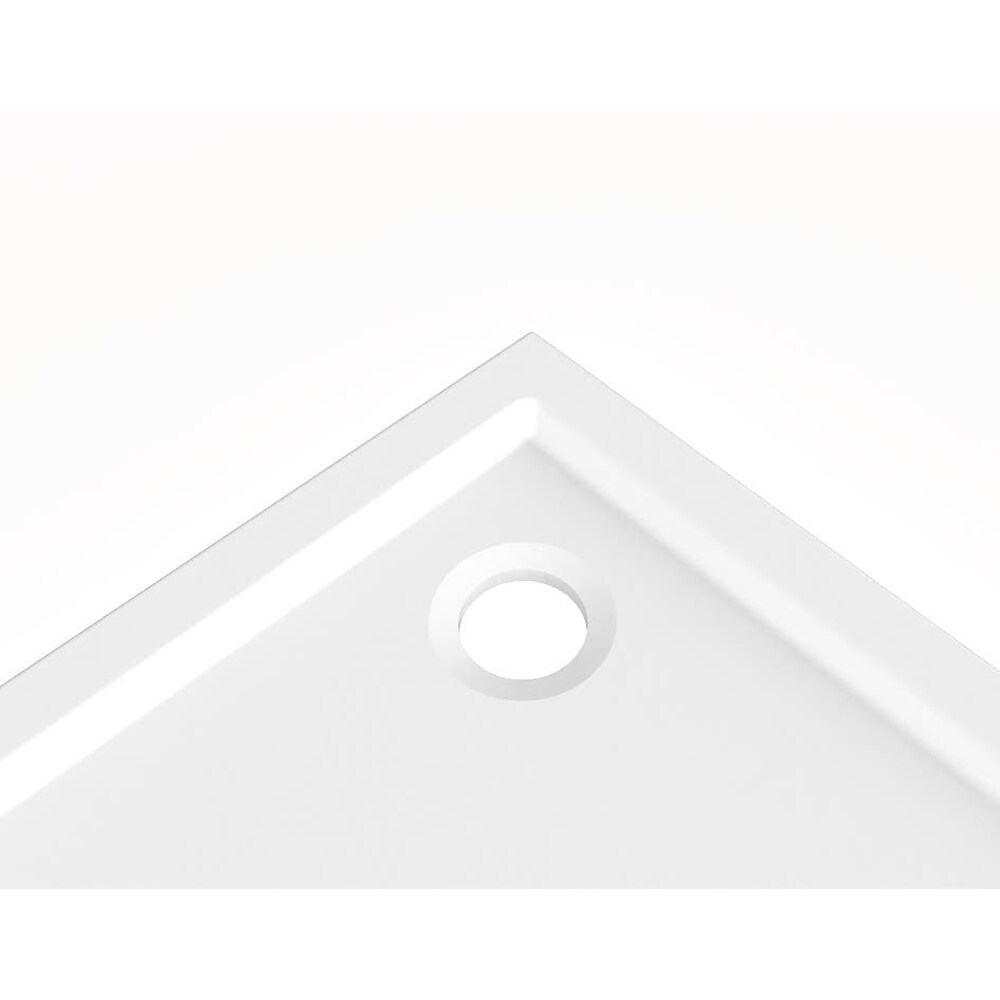 Cadita dus GOODHOME Vorma, patrata, ABS si acril, 80 x 80 x 4 cm, alb