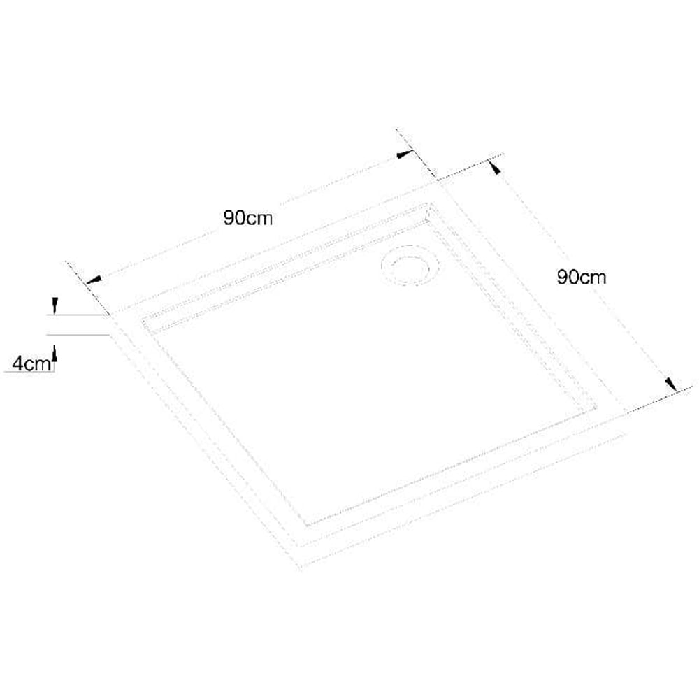 Cadita dus GOODHOME Vorma, patrata, ABS si acril, 90 x 90 x 4 cm, alb