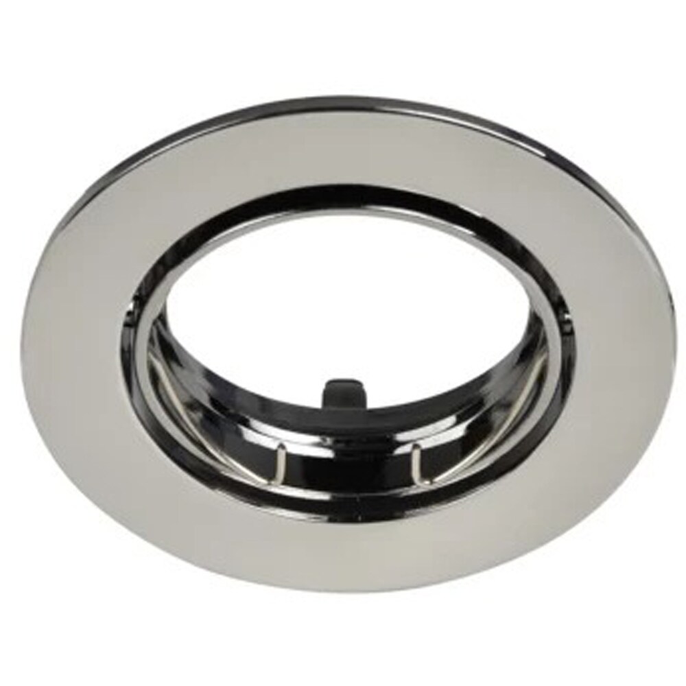 Rama decorativa spot incastrat Ares GoodHome, LED compatibil, rotunda, finisaj crom