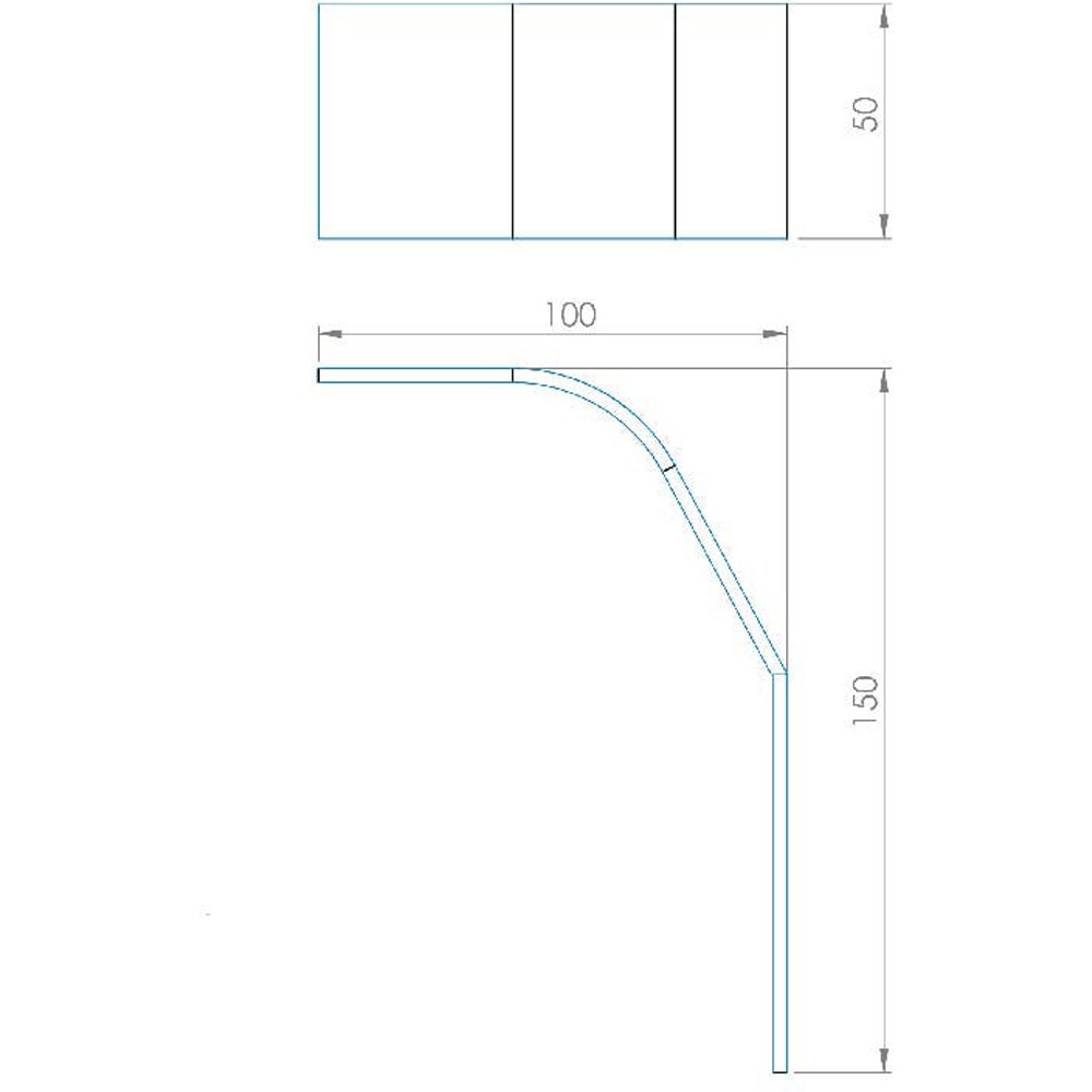 Masca cada GOODHOME Cavally, panou pe colt, acril, 150 x 100 x 50, alb