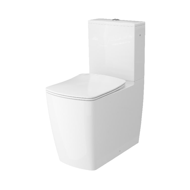 Set vas WC GOODHOME Levanna, ceramica, rimless, rezervor 3/6L, capac SoftClose, alb