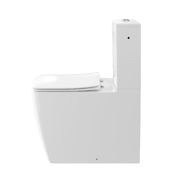 Set vas WC GOODHOME Levanna, ceramica, rimless, rezervor 3/6L, capac SoftClose, alb