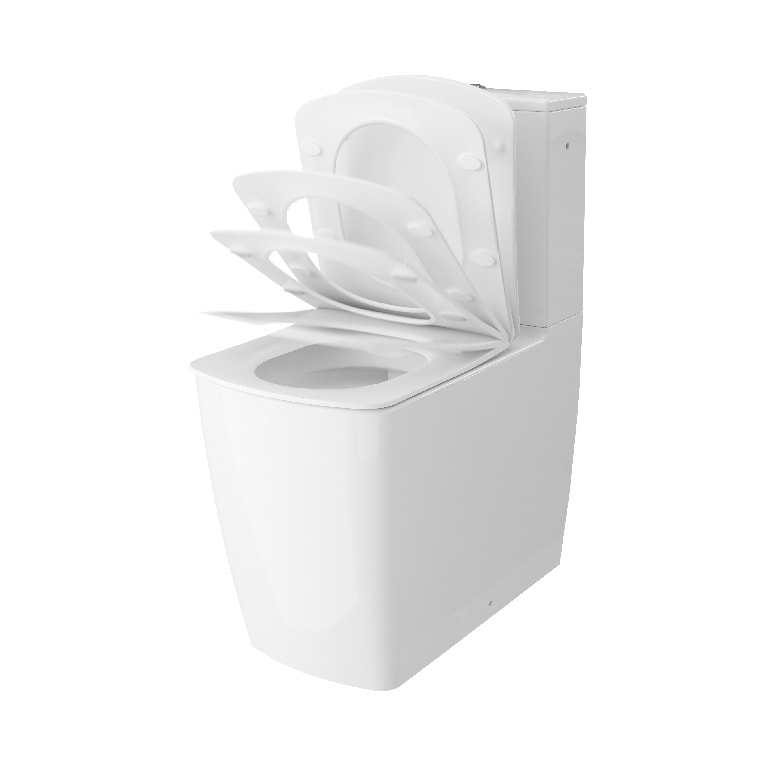 Set vas WC GOODHOME Levanna, ceramica, rimless, rezervor 3/6L, capac SoftClose, alb