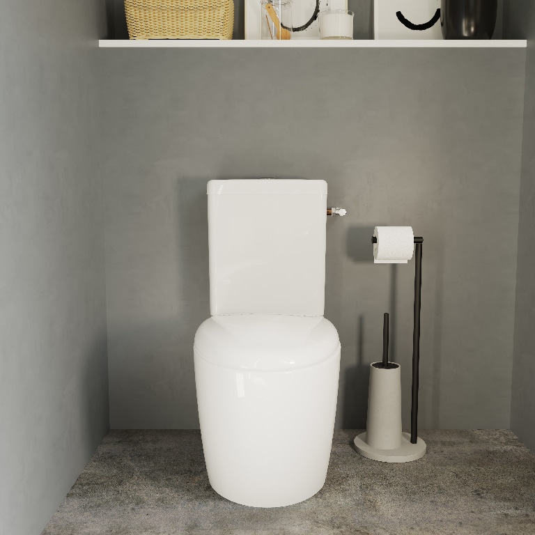 Set vas WC GOODHOME Kentia, ceramica, rezervor 8L, capac SoftClose, alb