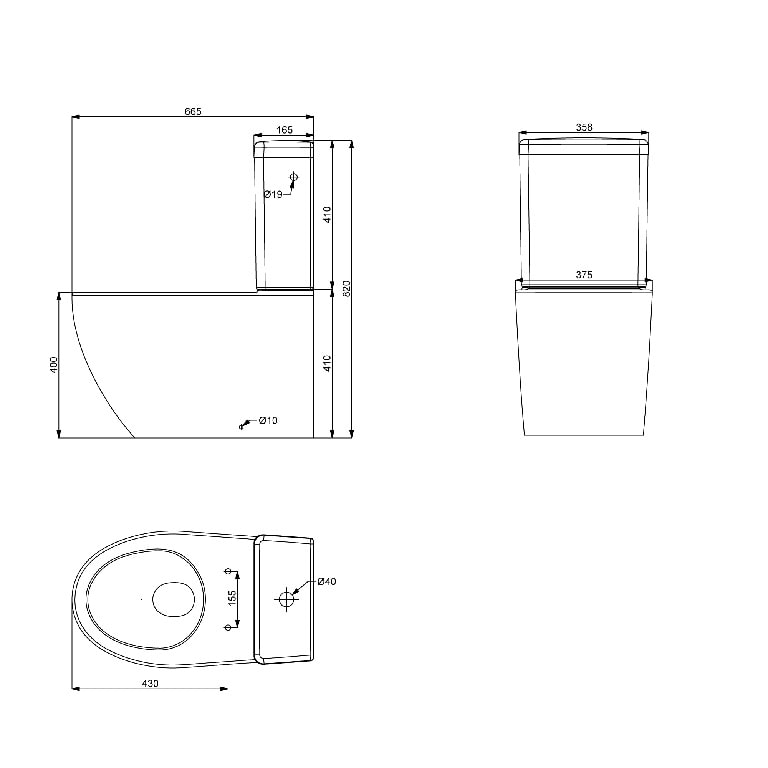 Set vas WC GOODHOME Kentia, ceramica, rezervor 8L, capac SoftClose, alb