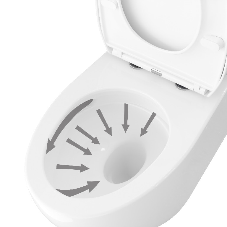 Set vas WC GOODHOME Kentia, ceramica, rezervor 8L, capac SoftClose, alb