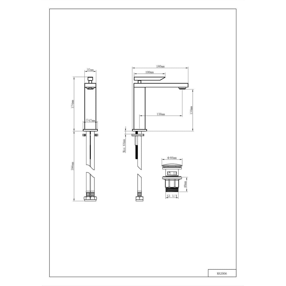Baterie lavoar GOODHOME Kolima, metal, argintiu