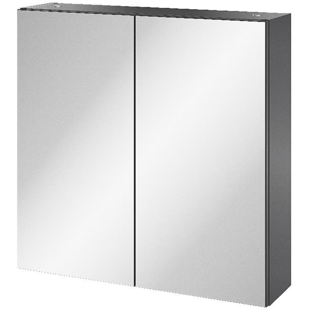 Dulap baie cu oglinda Aruna, 55 x 15 x 54 cm, gri inchis