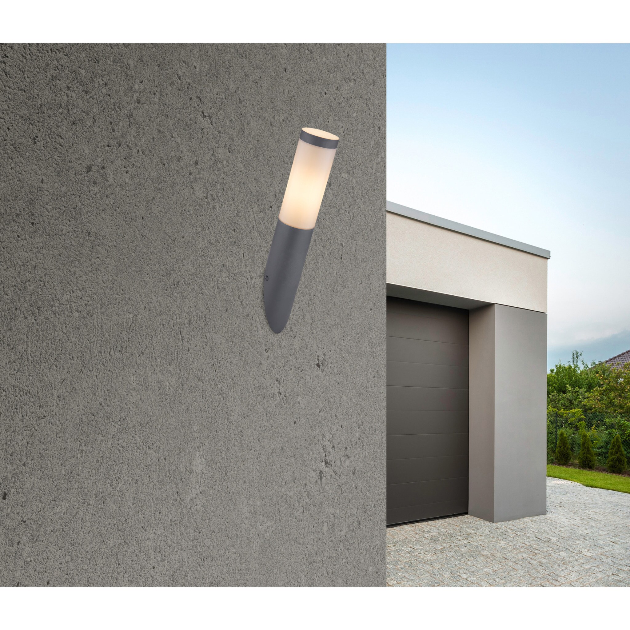 Lampa exterior GLOBO Boston, E27, IP44, 23W, otel, gri