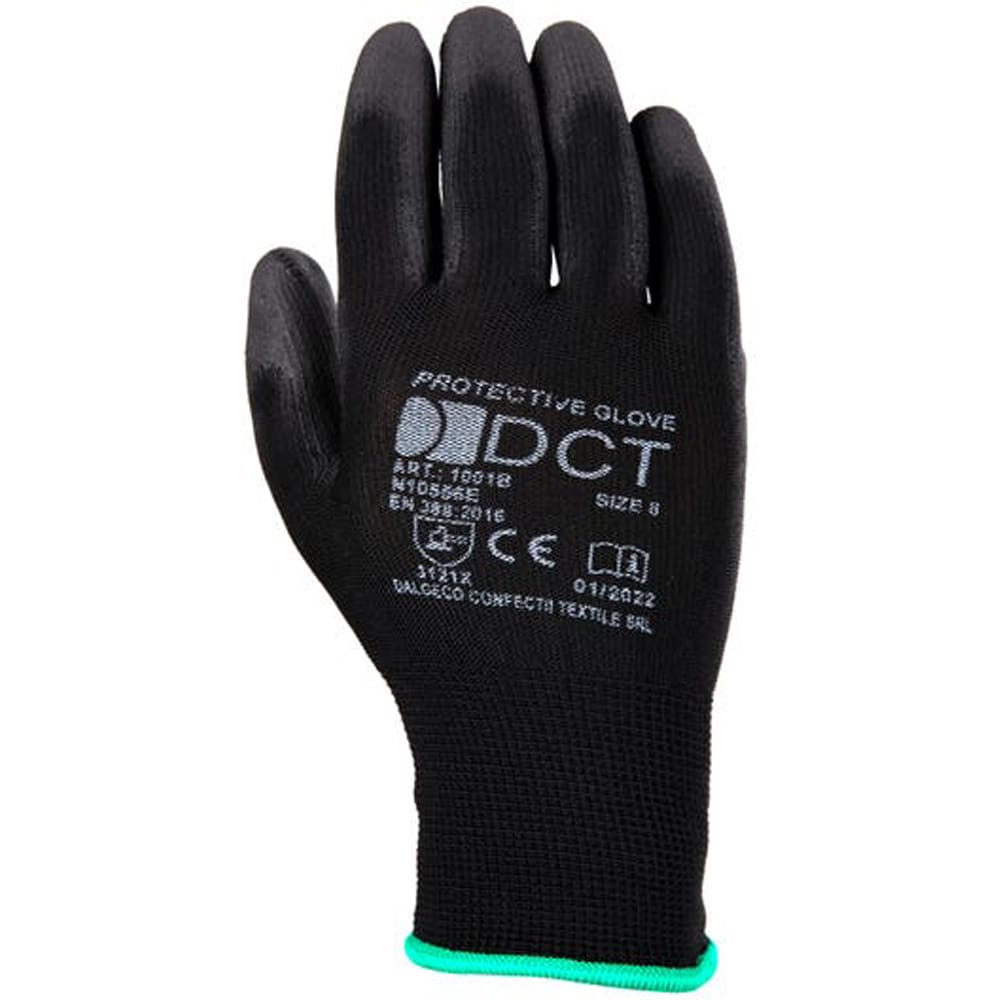 Manusi de protectie DCT, marime 8, negre, uz general, nailon