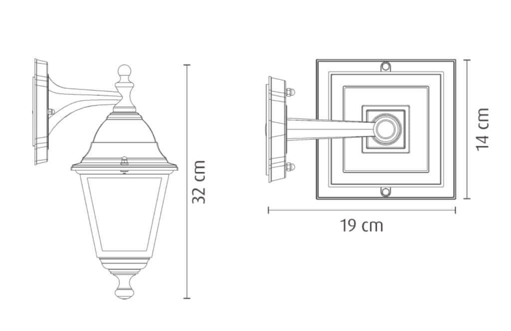 Aplica Felinar Alb In Jos 60W