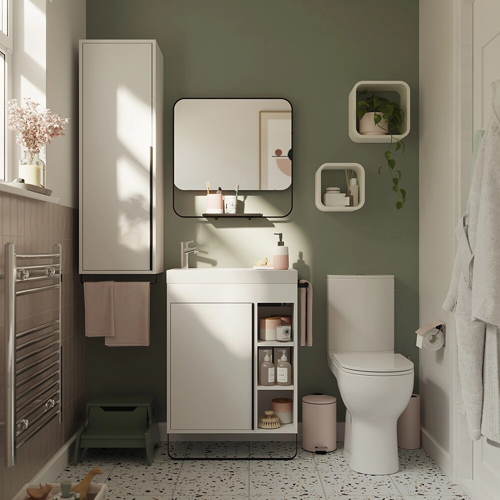 Dulap baie GOODHOME Maza, 36 x 30 x 115 cm, alb