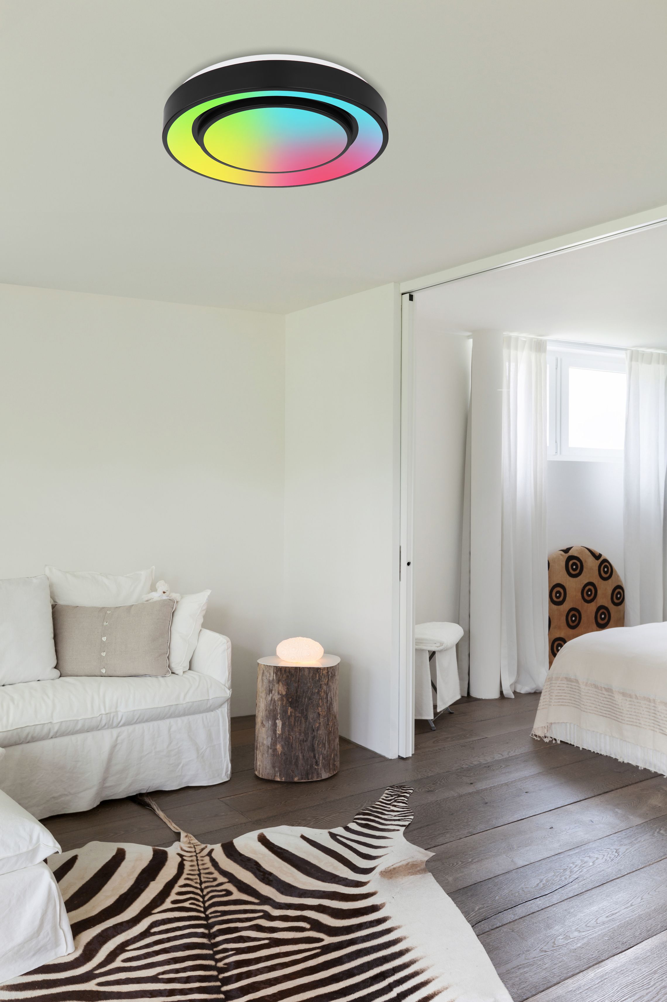 Plafoniera LED, negru metal, 24W RGB  Globo Sully