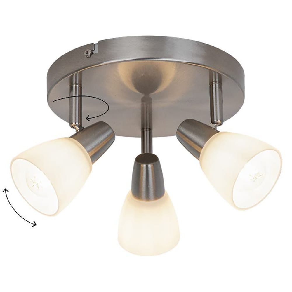 Spot triplu GOODHOME Aphaea, 10W, E14, argintiu