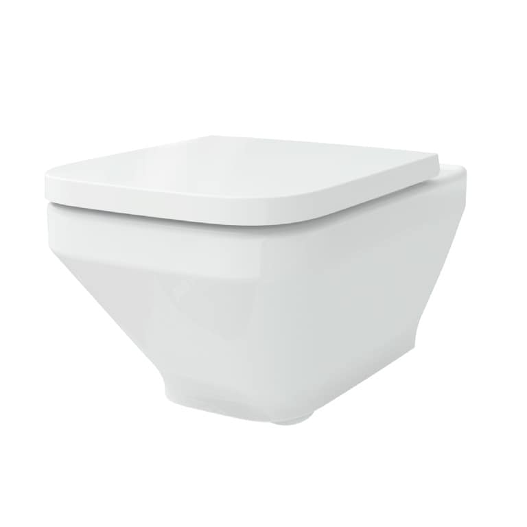 Vas WC suspendat GOODHOME Teesta, ceramica, 36.5 x 54.5 x 36 cm, capac SoftClose, alb