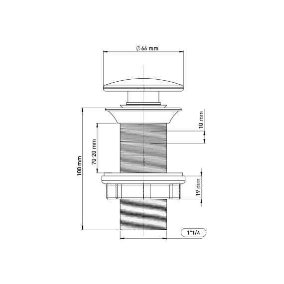 Ventil Quick-clack fara preaplin, dop ceramic negru  Wirquin Essentials