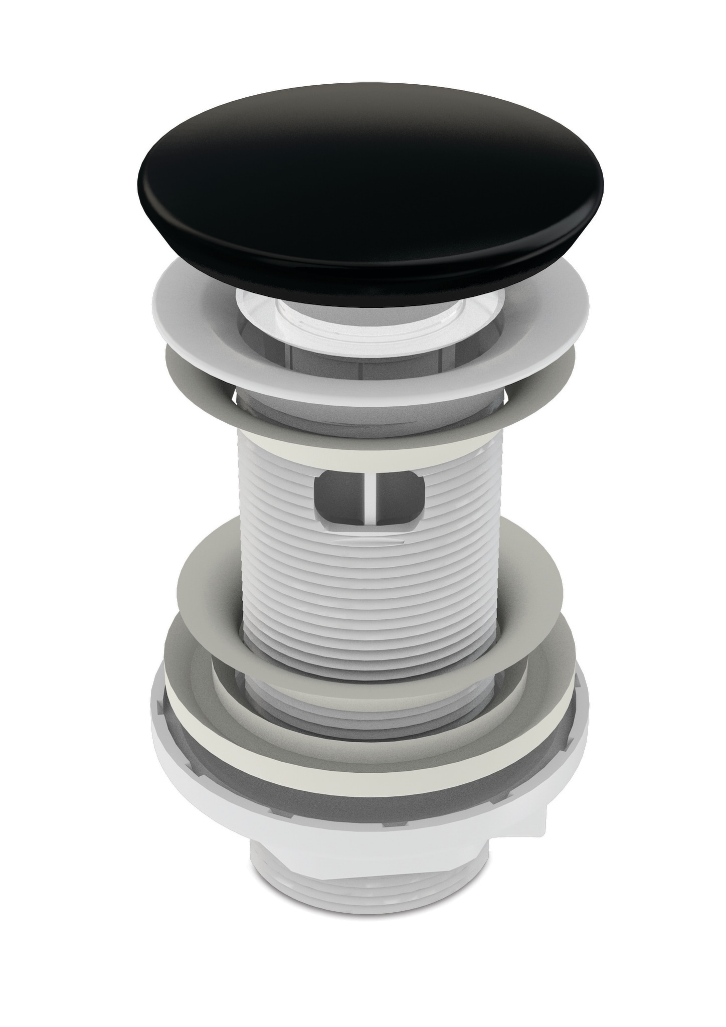 Ventil Quick-clack cu preaplin, dop ceramic negru Wirquin Essentials