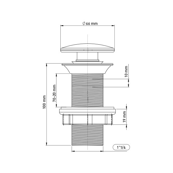 Ventil Quick-clack fara preaplin, dop ceramic alb  Wirquin Essentials