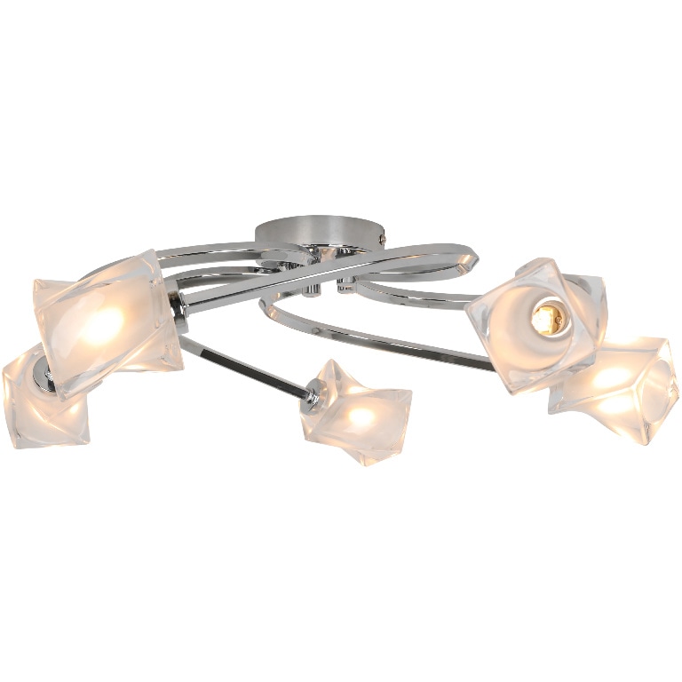 Plafoniera LED, 5 x G9, alb/argintiu, lumina alb cald