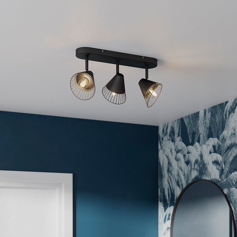 Spot LED GOODHOME, 3 becuri E14, 10W, metal, negru