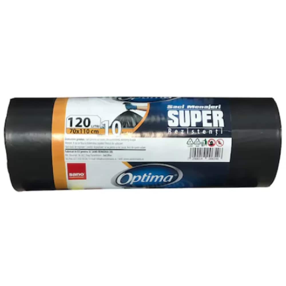 Saci menajeri SANO Optima, 10 bucati, 120 l, negru
