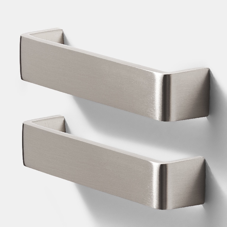 Set manere GOODHOME Gara, aliaj aluminiu, 13.6 cm, argintiu, 2 bucati
