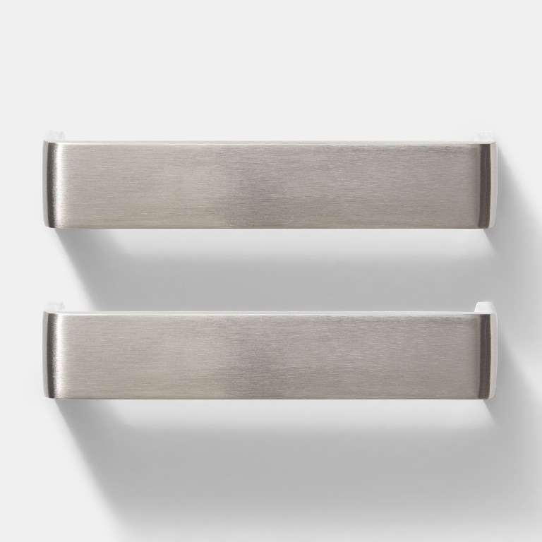 Set manere GOODHOME Gara, aliaj aluminiu, 13.6 cm, argintiu, 2 bucati
