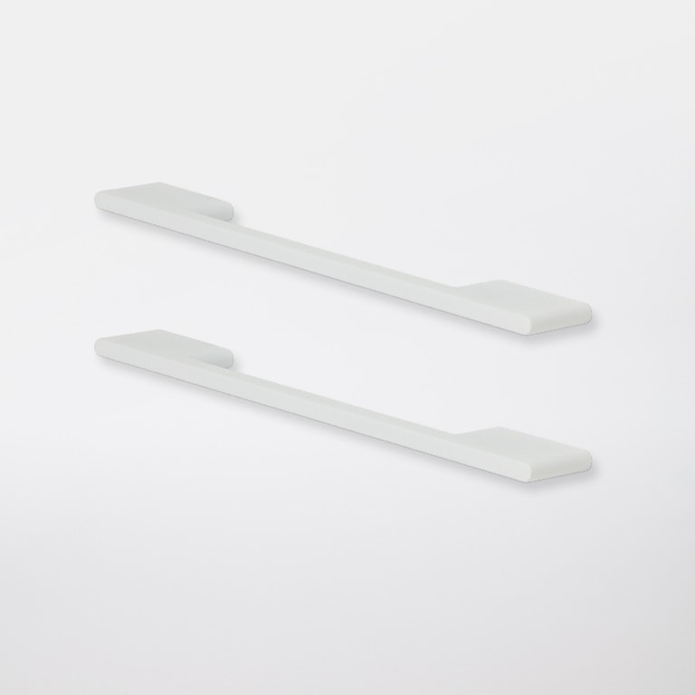 Set manere GOODHOME Cacao, aluminiu, 22 cm, alb, 2 bucati