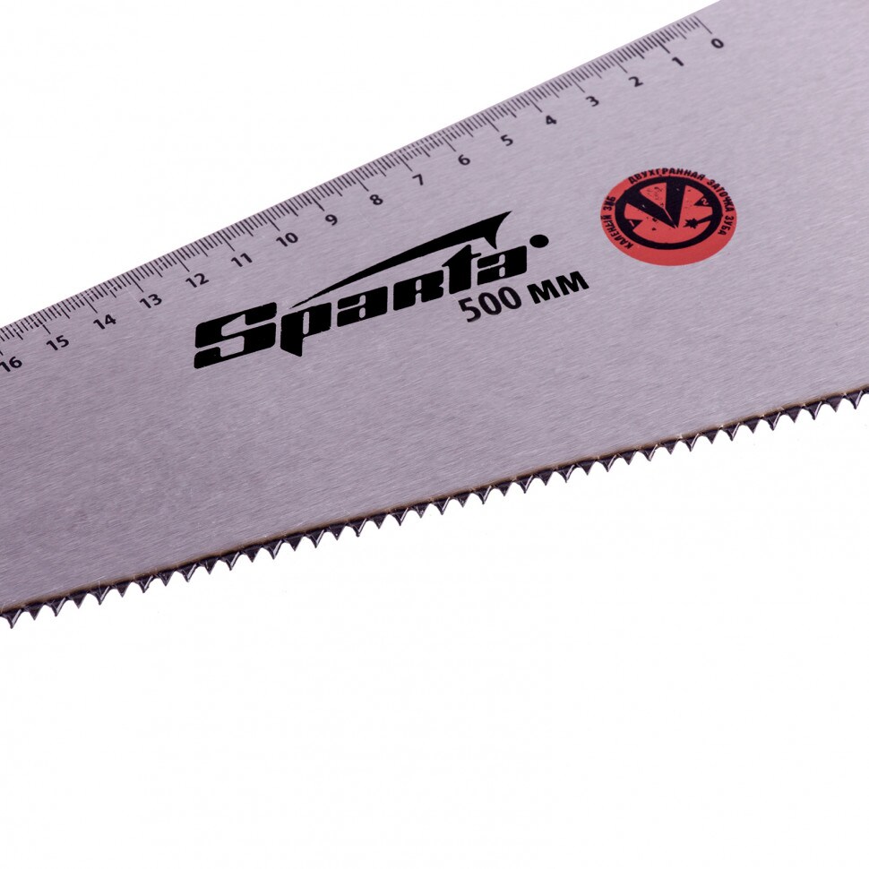 Fierastrau pentru lemn,  500 mm, 7-8 TPI, dinte 2D, dinte calit, rigla, maner cu insertie dubla  Sparta