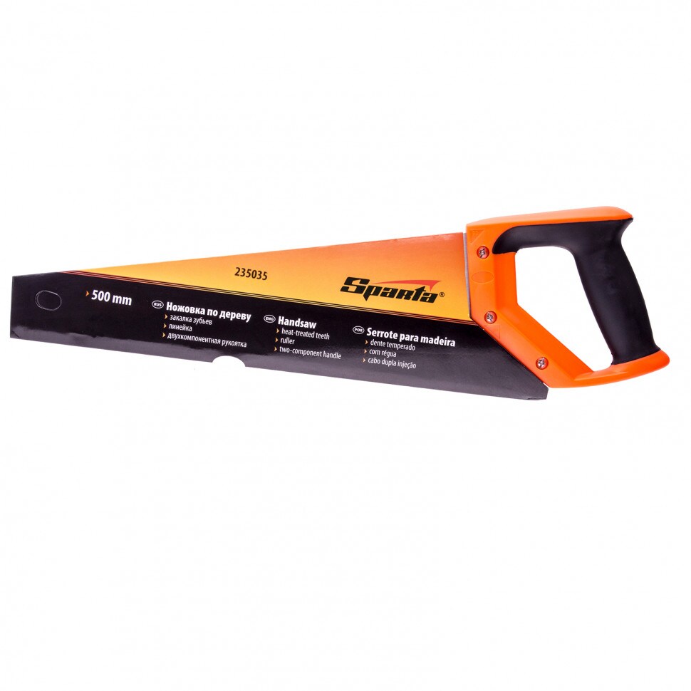 Fierastrau pentru lemn,  500 mm, 7-8 TPI, dinte 2D, dinte calit, rigla, maner cu insertie dubla  Sparta