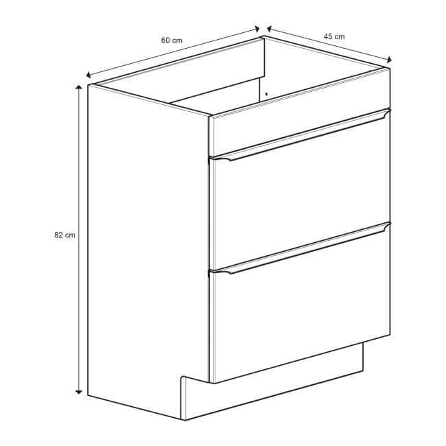 Baza pentru lavoar, cu picioare, Albastru, 60 x 82 cm  GoodHome Imandra