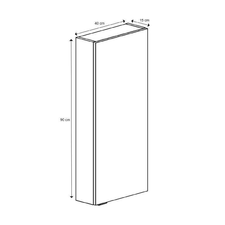 Dulap baie suspendat, efect alun, 40 x 90 x 15 cm  GoodHome Imandra