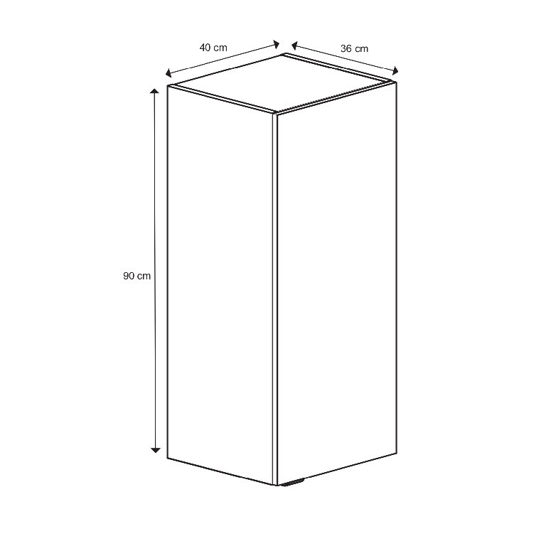 Dulap suspendat baie, 40 x 90 x 36 cm, albastru GoodHome Imandra