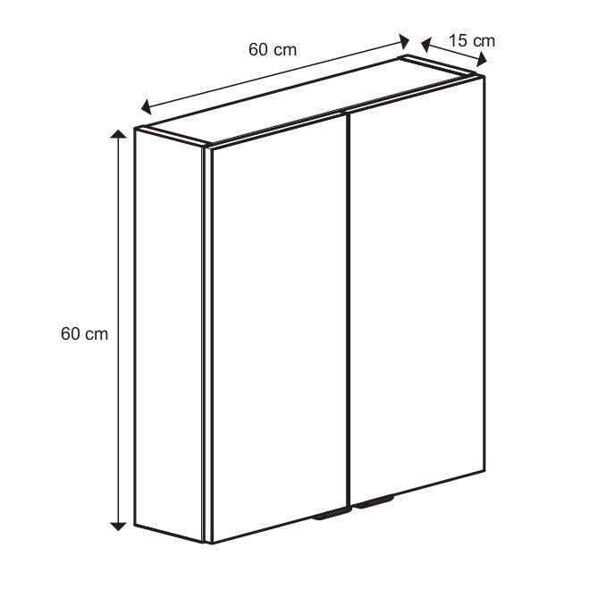 Dulap baie suspendat, negru, 60 x 60 x 15 cm GoodHome Imandra