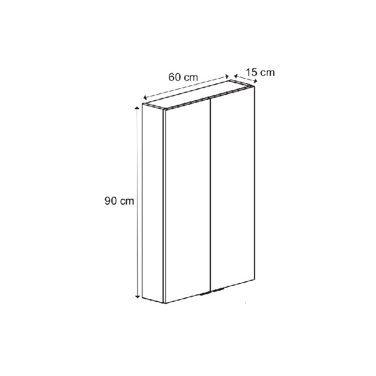 Dulap baie suspendat, negru, 60 x 90 x 15 cm  GoodHome Imandra