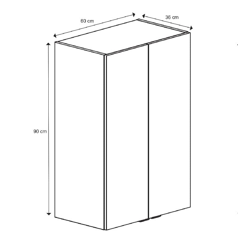 Dulap suspendat baie, 60 x 90 x 36 cm, albastru GoodHome Imandra