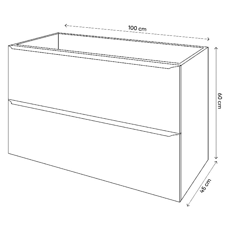 Baza pentru lavoar, suspendata, Albastru, 100 x 60 cm GoodHome Imandra
