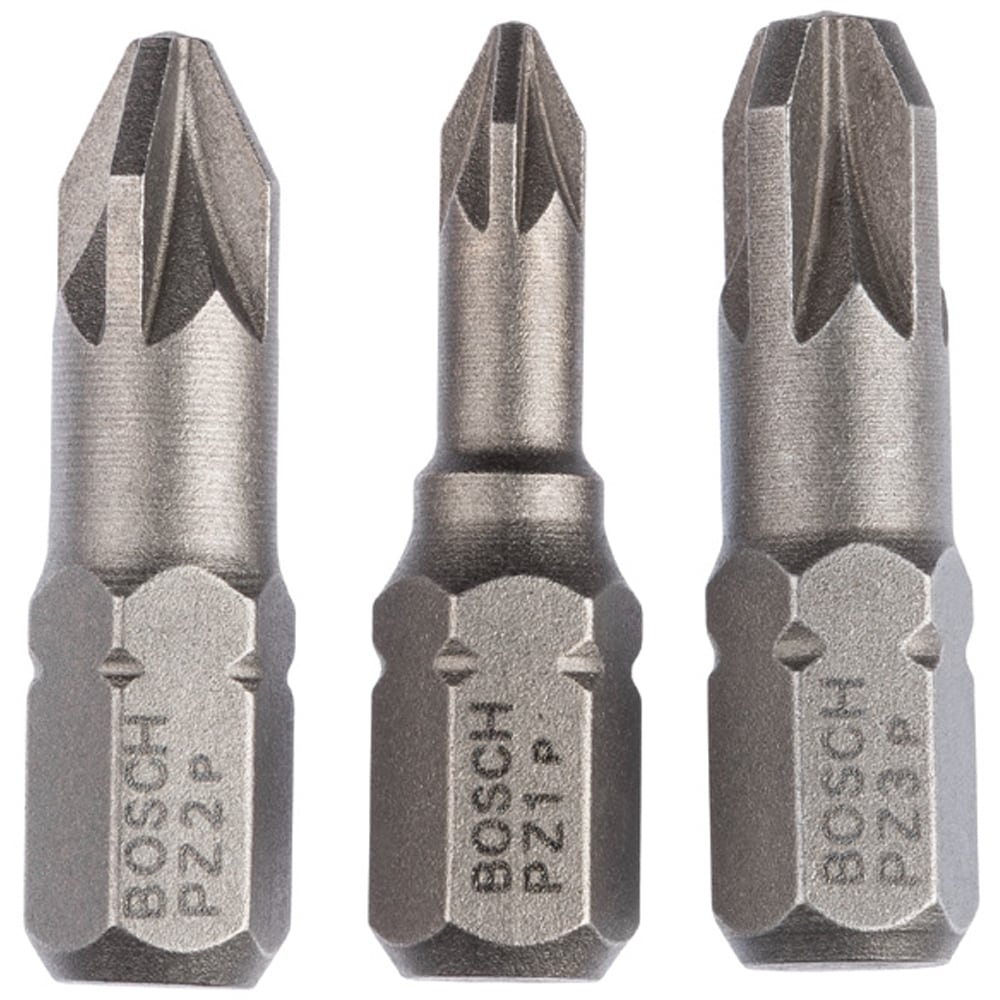 Set biti BOSCH, PZ1, PZ2, PZ3, 25mm, 3 bucati