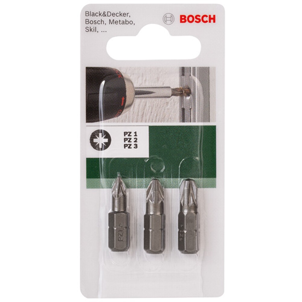 Set biti BOSCH, PZ1, PZ2, PZ3, 25mm, 3 bucati