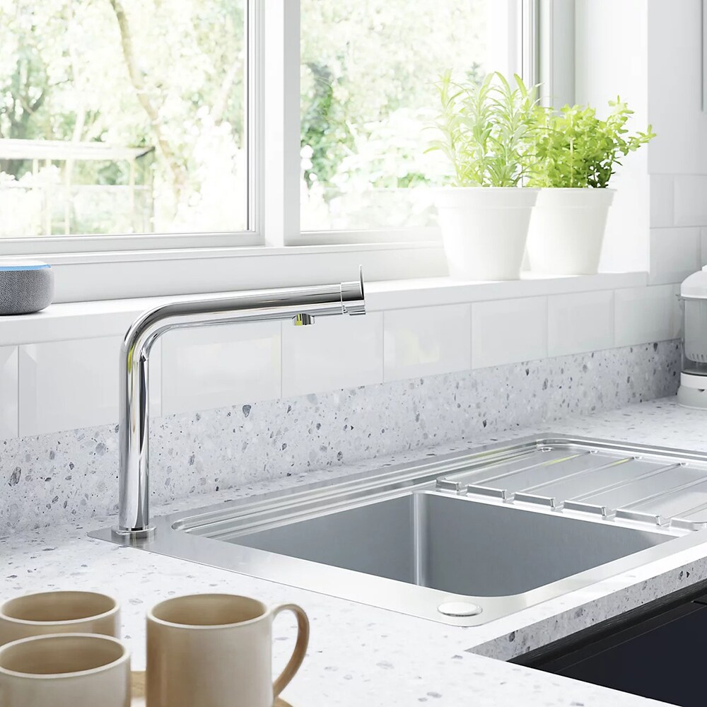 Baterie bucatarie GOODHOME Cascabel, alama, crom